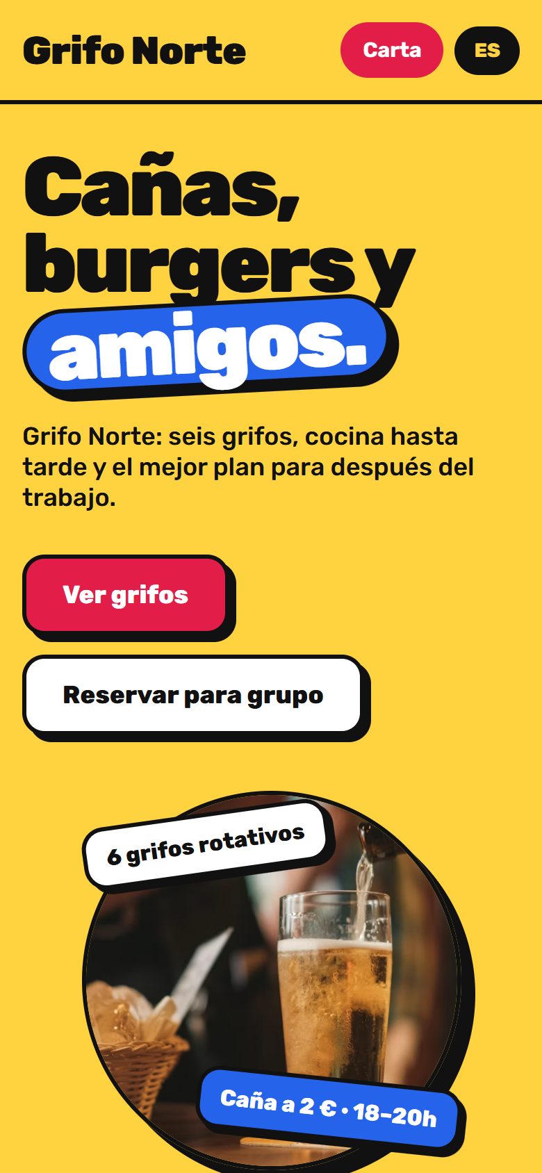Demo de cervecería en el móvil